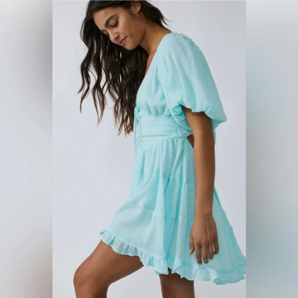 Free People Perfect Day Mini in Clear Skies Size Large NWT - Picture 6 of 15